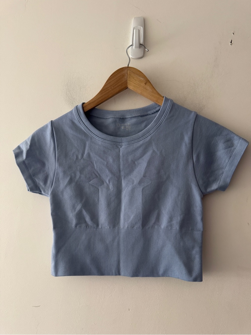 OFFLINE by Aerie Sidewalk Seamless Cropped T-Shirt Periwinkle Blue